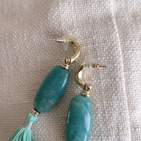 NWT! Kendra Scott Insley Earring in Gold & Teal Mix - Picture 5 of 6